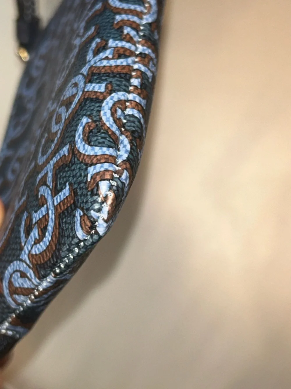 Coach Monogram Wristlet - Blue & Brown - Picture 5 of 10